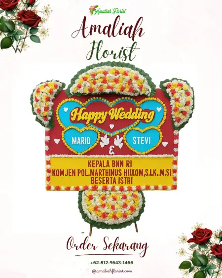 Papan Bunga Pernikahan Maja Baru
